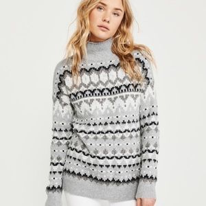 Abercrombie&Fitch Grey Pattern Turtleneck Sweater